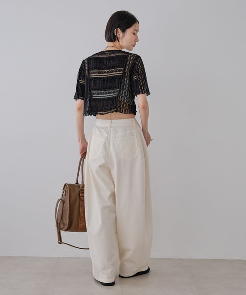 JEANASIS（ジーナシス）の「パッチワークレースドロストブラウス/571640（シャツ/ブラウス・レディース・ホワイト系その他/ブラウン/ブラック/ホワイト・FREE）」の15枚目の写真