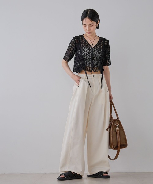 JEANASIS（ジーナシス）の「パッチワークレースドロストブラウス/571640（シャツ/ブラウス・レディース・ホワイト系その他/ブラウン/ブラック/ホワイト・FREE）」の16枚目の写真