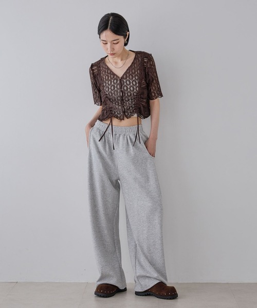 ブラウス シャツ パッチワークレースドロストブラウス/571640 レディース JEANASIS ブラウス シャツ パッチワークレースドロストブラウス