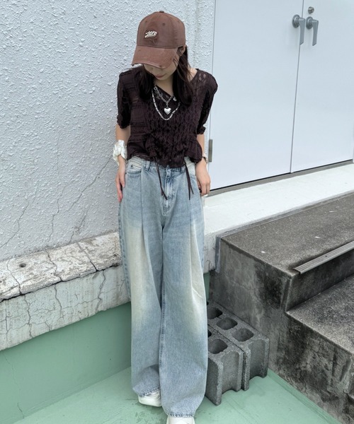 JEANASIS パッチワークレースドロストブラウス JEANASIS｜パッチワークレースドロストブラウス | Rakuten