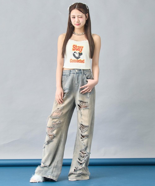ANAP(アナップ)の「パッド付きレースキャミソール(キャミソール・レディース・イエロー/ホワイト/ブラック・XS/S)」の5枚目の写真