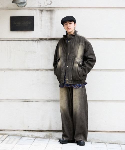 niko and...（ニコアンド）の「EXTRA WIDE DENIM PANTS【niko and ...JEANS 2025AW】（デニムパンツ・メンズ・チャコール/アクア・MEDIUM/LARGE）」の7枚目の写真