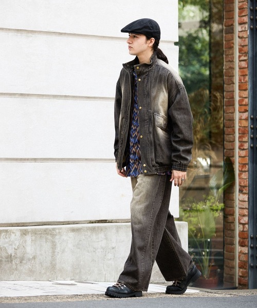 niko and...（ニコアンド）の「EXTRA WIDE DENIM PANTS【niko and ...JEANS 2025AW】（デニムパンツ・メンズ・チャコール/アクア・MEDIUM/LARGE）」の9枚目の写真