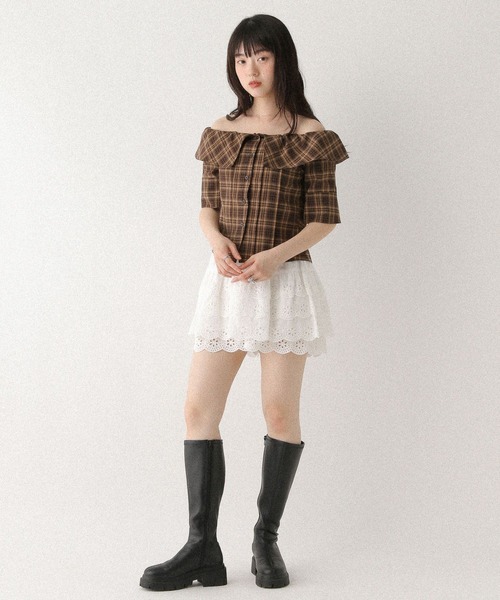 Heather（ヘザー）の「パンチングレースショートパンツ　578287（その他パンツ・レディース・オフホワイト/ブラック・FREE）」の7枚目の写真