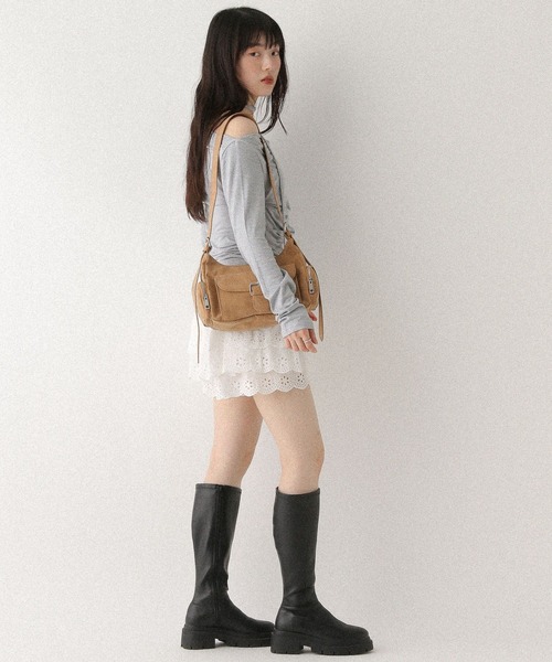 Heather レザーショートパンツ Heather（ヘザー）の「フロントジップショートパンツ 111627
