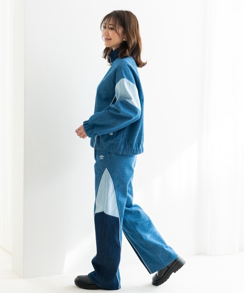 UMBRO(アンブロ)の「UMBRO【umbro】切替デニムパンツ (UMBRO/アンブロ/UV/ワイドパンツ/UNDOVEオリジナル/UNDOVE限定/ワンポイント刺繍/配色/限定販売)(デニムパンツ・レディース・ブルー系その他・SMALL/MEDIUM/LARGE/X-LARGE)」の5枚目の写真