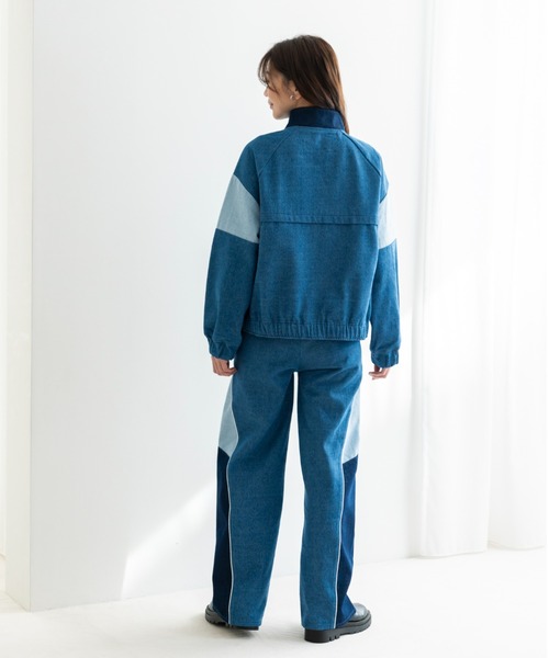 UMBRO(アンブロ)の「UMBRO【umbro】切替デニムパンツ (UMBRO/アンブロ/UV/ワイドパンツ/UNDOVEオリジナル/UNDOVE限定/ワンポイント刺繍/配色/限定販売)(デニムパンツ・レディース・ブルー系その他・SMALL/MEDIUM/LARGE/X-LARGE)」の6枚目の写真