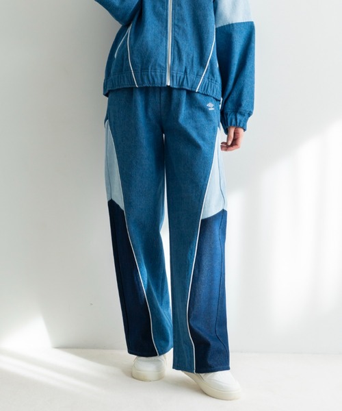 UMBRO(アンブロ)の「UMBRO【umbro】切替デニムパンツ (UMBRO/アンブロ/UV/ワイドパンツ/UNDOVEオリジナル/UNDOVE限定/ワンポイント刺繍/配色/限定販売)(デニムパンツ・レディース・ブルー系その他・SMALL/MEDIUM/LARGE/X-LARGE)」の9枚目の写真