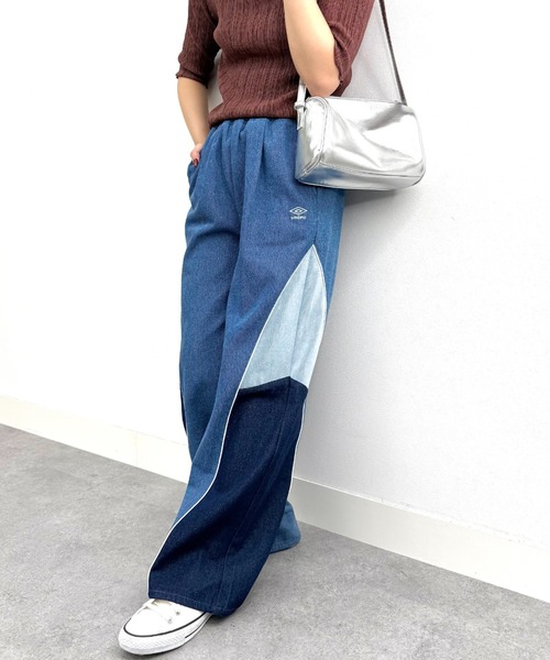 UMBRO(アンブロ)の「UMBRO【umbro】切替デニムパンツ (UMBRO/アンブロ/UV/ワイドパンツ/UNDOVEオリジナル/UNDOVE限定/ワンポイント刺繍/配色/限定販売)(デニムパンツ・レディース・ブルー系その他・SMALL/MEDIUM/LARGE/X-LARGE)」の17枚目の写真