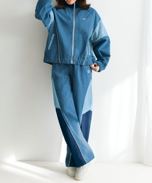 UMBRO(アンブロ)の「UMBRO【umbro】切替デニムパンツ (UMBRO/アンブロ/UV/ワイドパンツ/UNDOVEオリジナル/UNDOVE限定/ワンポイント刺繍/配色/限定販売)(デニムパンツ・レディース・ブルー系その他・SMALL/MEDIUM/LARGE/X-LARGE)」の18枚目の写真