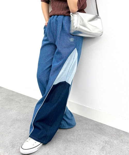 UMBRO(アンブロ)の「UMBRO【umbro】切替デニムパンツ (UMBRO/アンブロ/UV/ワイドパンツ/UNDOVEオリジナル/UNDOVE限定/ワンポイント刺繍/配色/限定販売)(デニムパンツ・レディース・ブルー系その他・SMALL/MEDIUM/LARGE/X-LARGE)」の16枚目の写真