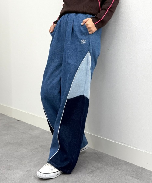 UMBRO(アンブロ)の「UMBRO【umbro】切替デニムパンツ (UMBRO/アンブロ/UV/ワイドパンツ/UNDOVEオリジナル/UNDOVE限定/ワンポイント刺繍/配色/限定販売)(デニムパンツ・レディース・ブルー系その他・SMALL/MEDIUM/LARGE/X-LARGE)」の10枚目の写真