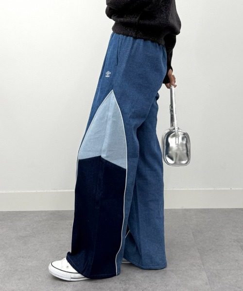 UMBRO(アンブロ)の「UMBRO【umbro】切替デニムパンツ (UMBRO/アンブロ/UV/ワイドパンツ/UNDOVEオリジナル/UNDOVE限定/ワンポイント刺繍/配色/限定販売)(デニムパンツ・レディース・ブルー系その他・SMALL/MEDIUM/LARGE/X-LARGE)」の11枚目の写真