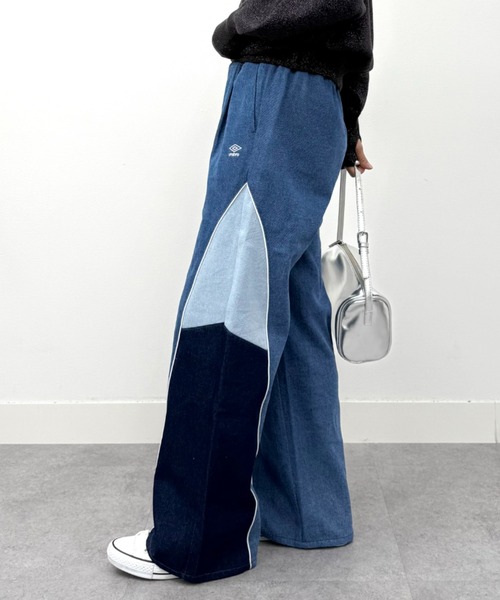 UMBRO(アンブロ)の「UMBRO【umbro】切替デニムパンツ (UMBRO/アンブロ/UV/ワイドパンツ/UNDOVEオリジナル/UNDOVE限定/ワンポイント刺繍/配色/限定販売)(デニムパンツ・レディース・ブルー系その他・SMALL/MEDIUM/LARGE/X-LARGE)」の12枚目の写真