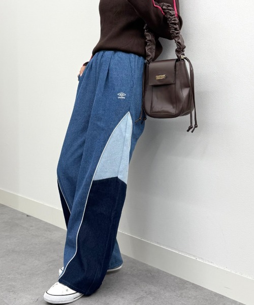 UMBRO(アンブロ)の「UMBRO【umbro】切替デニムパンツ (UMBRO/アンブロ/UV/ワイドパンツ/UNDOVEオリジナル/UNDOVE限定/ワンポイント刺繍/配色/限定販売)(デニムパンツ・レディース・ブルー系その他・SMALL/MEDIUM/LARGE/X-LARGE)」の13枚目の写真