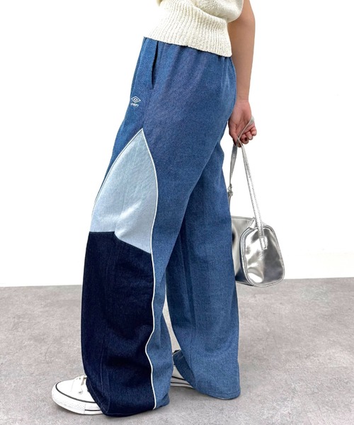 UMBRO(アンブロ)の「UMBRO【umbro】切替デニムパンツ (UMBRO/アンブロ/UV/ワイドパンツ/UNDOVEオリジナル/UNDOVE限定/ワンポイント刺繍/配色/限定販売)(デニムパンツ・レディース・ブルー系その他・SMALL/MEDIUM/LARGE/X-LARGE)」の14枚目の写真