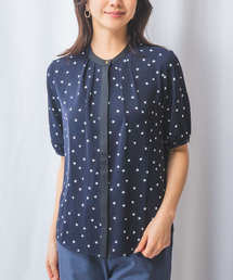 NARACAMICIE / ナラカミーチェ 【NARACAMICIE】シャンブレー半袖ブラウス NARACAMICIE】【セットアップ対応】シャンブレー半袖ブラウス