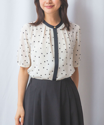 NARACAMICIE | 【NARACAMICIE】プリントブロード配色半袖ブラウス(シャツ/ブラウス)