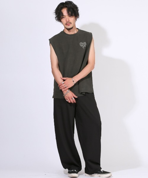 LUXSTYLE(ラグスタイル)の「ピグメントハードウォッシュハートロゴ刺繍スリーブレスTシャツ(Tシャツ/カットソー・メンズ・ブラック系その他/ブラック系その他2・S/XL/L/M)」の19枚目の写真