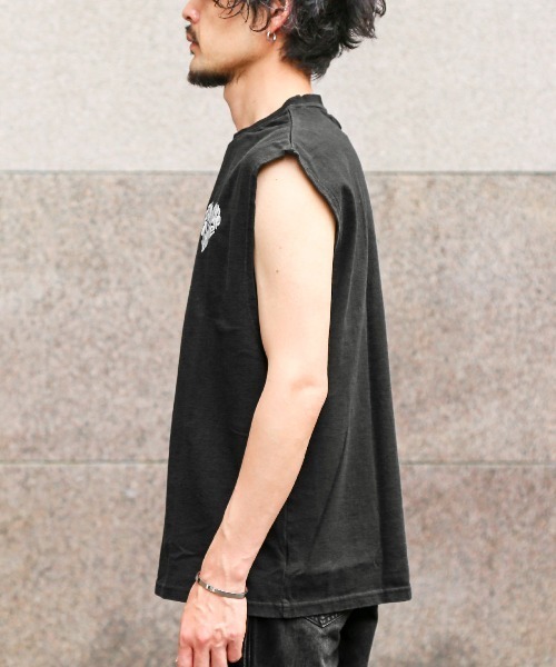 LUXSTYLE(ラグスタイル)の「ピグメントハードウォッシュハートロゴ刺繍スリーブレスTシャツ(Tシャツ/カットソー・メンズ・ブラック系その他/ブラック系その他2・S/XL/L/M)」の13枚目の写真