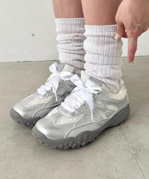 セール】【靴紐2種set】ボリュームソールレーススニーカー（スニーカー