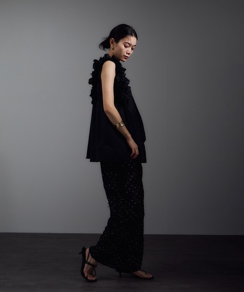 crinkle crinkle crinkle SLOB別注 crinkle crinkle crinkle】別注side frill no sleeve blouse