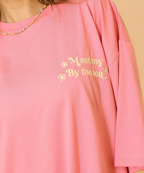 anap mimpi（アナップミンピ）の「ハンドライティング メッセージ 刺繍 オーバーサイズ Tシャツ（Tシャツ/カットソー・レディース・ピンク/ライトイエロー/オフホワイト・FREE）」の16枚目の写真