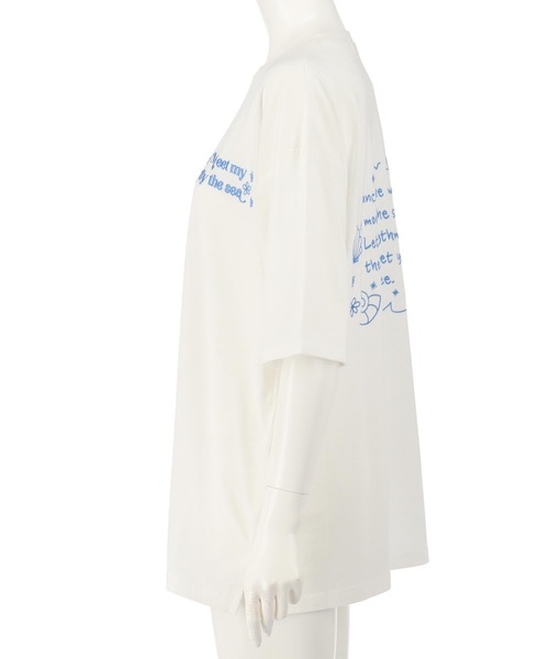 anap mimpi（アナップミンピ）の「ハンドライティング メッセージ 刺繍 オーバーサイズ Tシャツ（Tシャツ/カットソー・レディース・ピンク/ライトイエロー/オフホワイト・FREE）」の17枚目の写真