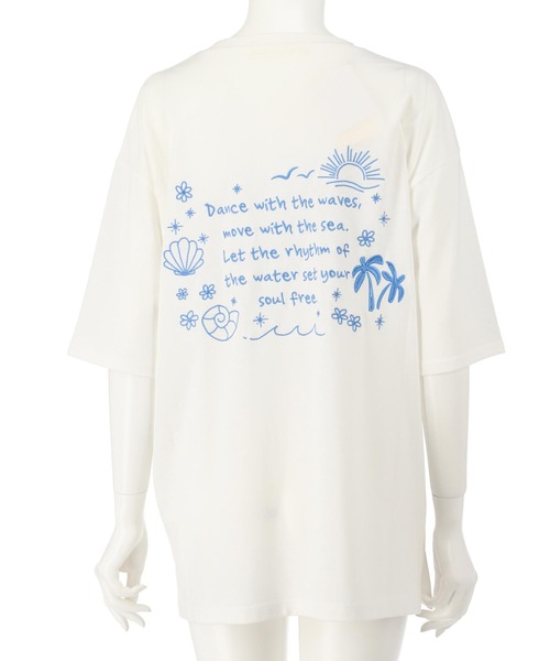 anap mimpi（アナップミンピ）の「ハンドライティング メッセージ 刺繍 オーバーサイズ Tシャツ（Tシャツ/カットソー・レディース・ピンク/ライトイエロー/オフホワイト・FREE）」の20枚目の写真