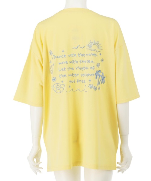 anap mimpi（アナップミンピ）の「ハンドライティング メッセージ 刺繍 オーバーサイズ Tシャツ（Tシャツ/カットソー・レディース・ピンク/ライトイエロー/オフホワイト・FREE）」の21枚目の写真