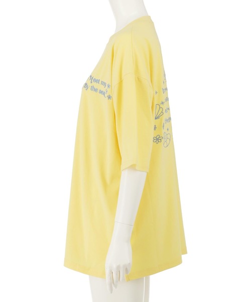 anap mimpi（アナップミンピ）の「ハンドライティング メッセージ 刺繍 オーバーサイズ Tシャツ（Tシャツ/カットソー・レディース・ピンク/ライトイエロー/オフホワイト・FREE）」の18枚目の写真