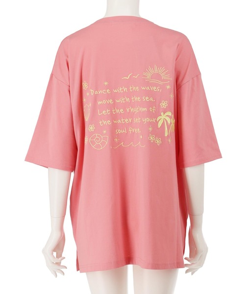 anap mimpi（アナップミンピ）の「ハンドライティング メッセージ 刺繍 オーバーサイズ Tシャツ（Tシャツ/カットソー・レディース・ピンク/ライトイエロー/オフホワイト・FREE）」の22枚目の写真