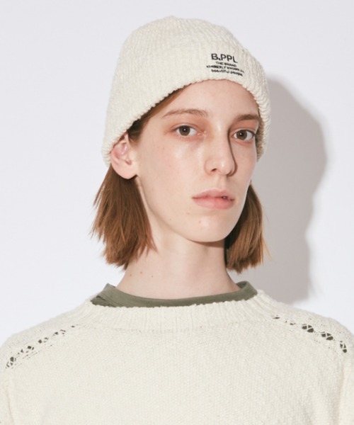 beautiful people（ビューティフルピープル）の「B.PPL stretch      cotton beanie（ニットキャップ/ビーニー・レディース・ミント/ブラック/アイボリー/レッド・FREE）」の5枚目の写真