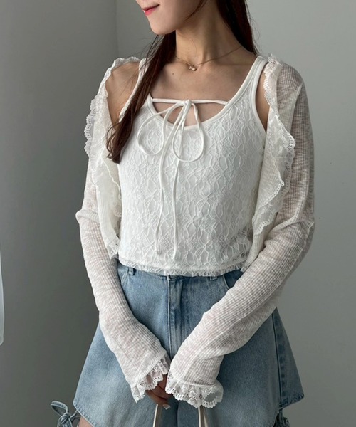 one after another NICE CLAUP(ワンアフターアナザーナイスクラップ)の「カップ付きアソートキャミソール(キャミソール・レディース・ホワイト/オフホワイト/ブラック/アイボリー・FREE)」の21枚目の写真