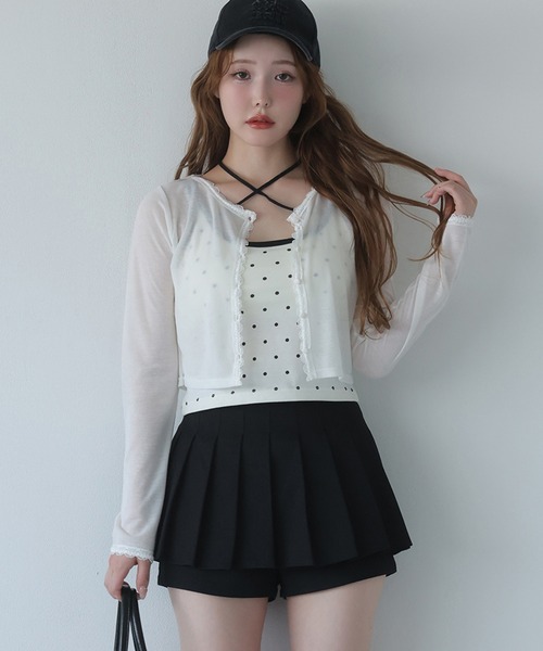 one after another NICE CLAUP(ワンアフターアナザーナイスクラップ)の「カップ付きアソートキャミソール(キャミソール・レディース・ホワイト/オフホワイト/ブラック/アイボリー・FREE)」の14枚目の写真