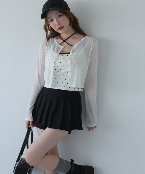 one after another NICE CLAUP(ワンアフターアナザーナイスクラップ)の「カップ付きアソートキャミソール(キャミソール・レディース・ホワイト/オフホワイト/ブラック/アイボリー・FREE)」の15枚目の写真