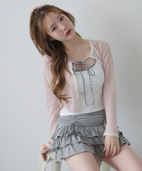 one after another NICE CLAUP(ワンアフターアナザーナイスクラップ)の「カップ付きアソートキャミソール(キャミソール・レディース・ホワイト/オフホワイト/ブラック/アイボリー・FREE)」の11枚目の写真