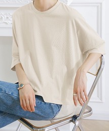 LOHEN サイドスリットクルーネックカットソー　白 セール】サイドスリットカットソー（Tシャツ/カットソー）｜Coo+
