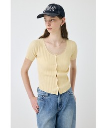 MOUSSY | 【EC・一部店舗限定】TULLE TRIM ハーフスリーブカーディガン(カーディガン/ボレロ)