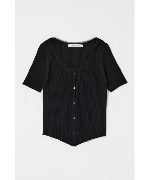 MOUSSY（マウジー）の「【EC・一部店舗限定】TULLE TRIM ハーフスリーブカーディガン（カーディガン/ボレロ・レディース・ホワイト/ライトイエロー/ブラック・FREE）」の4枚目の写真