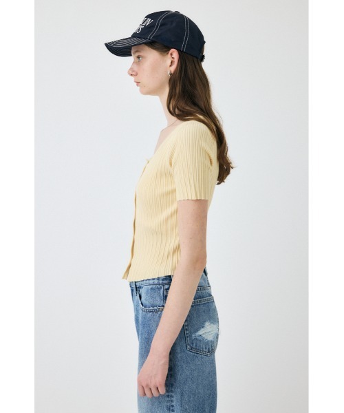 MOUSSY（マウジー）の「【EC・一部店舗限定】TULLE TRIM ハーフスリーブカーディガン（カーディガン/ボレロ・レディース・ホワイト/ライトイエロー/ブラック・FREE）」の9枚目の写真