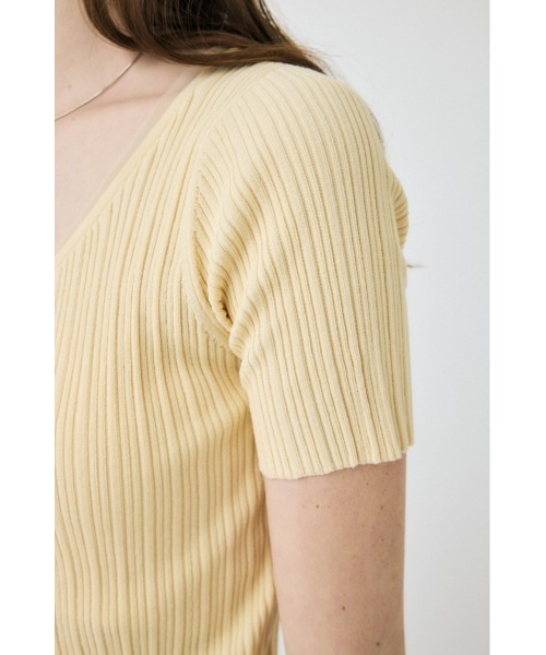 MOUSSY（マウジー）の「【EC・一部店舗限定】TULLE TRIM ハーフスリーブカーディガン（カーディガン/ボレロ・レディース・ホワイト/ライトイエロー/ブラック・FREE）」の12枚目の写真