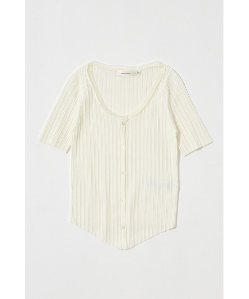 MOUSSY（マウジー）の「【EC・一部店舗限定】TULLE TRIM ハーフスリーブカーディガン（カーディガン/ボレロ・レディース・ホワイト/ライトイエロー/ブラック・FREE）」の17枚目の写真