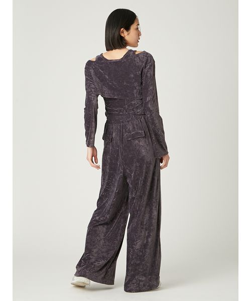 FRAY I.D（フレイアイディー）の「クラッシュベロアドロストワイドパンツ（その他パンツ・レディース・グレー/チャコールグレー/アイボリー・1/0）」の15枚目の写真