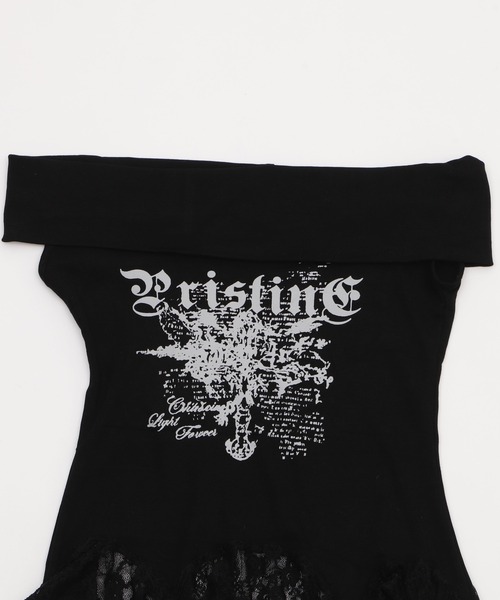 Figments（フィグメンツ）の「ゴシックサイドレースフリルトップ（タンクトップ・レディース・ブラック/ホワイト・FREE）」の5枚目の写真