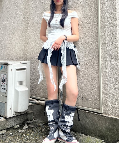 Figments（フィグメンツ）の「ゴシックサイドレースフリルトップ（タンクトップ・レディース・ブラック/ホワイト・FREE）」の12枚目の写真