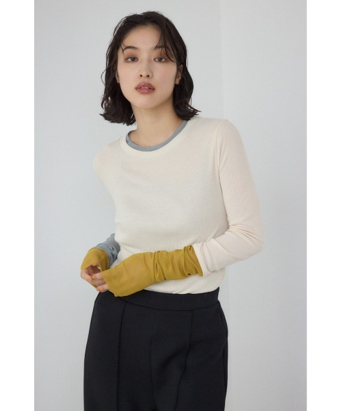 PLUS（プラス）の「【PLUS】シアードッキングトップス（Tシャツ/カットソー・レディース・ブラウン/アイボリー/ブラック/グレー・FREE）」の17枚目の写真