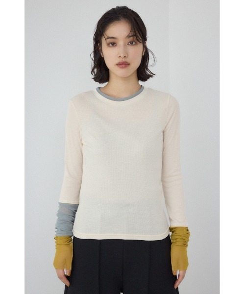 PLUS（プラス）の「【PLUS】シアードッキングトップス（Tシャツ/カットソー・レディース・ブラウン/アイボリー/ブラック/グレー・FREE）」の19枚目の写真