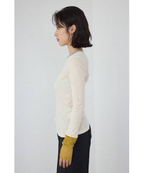 PLUS（プラス）の「【PLUS】シアードッキングトップス（Tシャツ/カットソー・レディース・ブラウン/アイボリー/ブラック/グレー・FREE）」の20枚目の写真