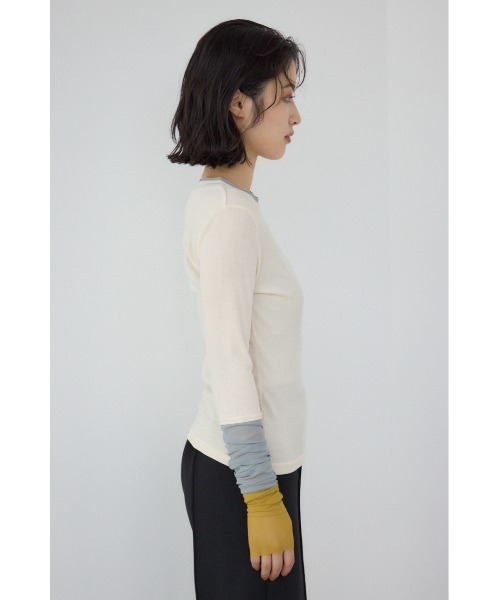 PLUS（プラス）の「【PLUS】シアードッキングトップス（Tシャツ/カットソー・レディース・ブラウン/アイボリー/ブラック/グレー・FREE）」の21枚目の写真